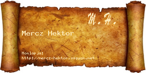 Mercz Hektor névjegykártya